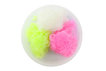 Thai sweet dessert jelly slim color top view
