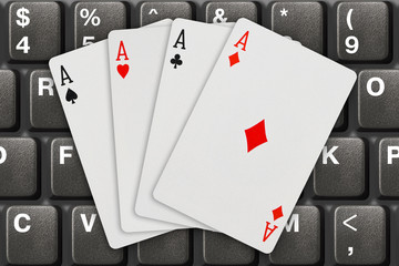 Playing cards on computer keyboard