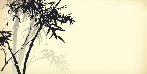 Vector background of bamboo branches