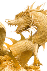 golden chinese dragon statue