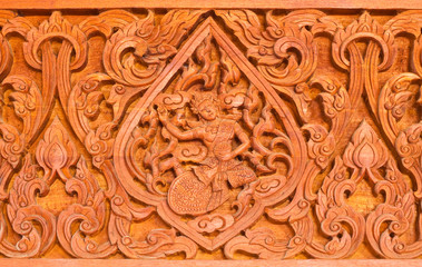 Traditional Thai style wood carving in Thai temple ,Generality i