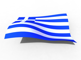 3d illustration of the Greece flag that waves with wind