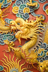 golden dragon sculpture