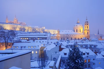 Foto auf Alu-Dibond Prag im Winter © courtyardpix