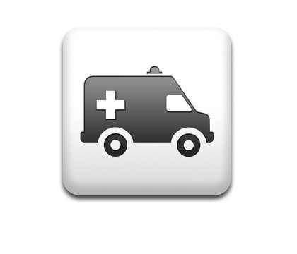 Boton cuadrado blanco simbolo ambulancia