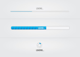 Blue loading bars and spiner with 