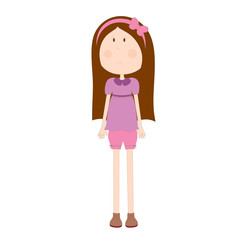 Isolated hand drawn funny girl