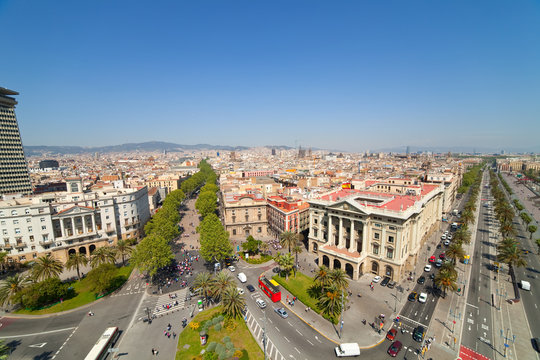 Wide angle shot of  Barcelona