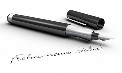 Fototapeta premium Frohes neues Jahr - Stift Konzept