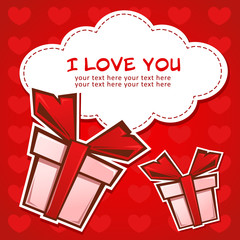 Love greeting card with gift boxes © Yuzach