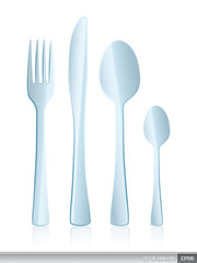 Set of cutlery isolated on white background