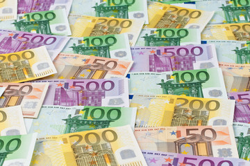 Viele Euro Geldscheine