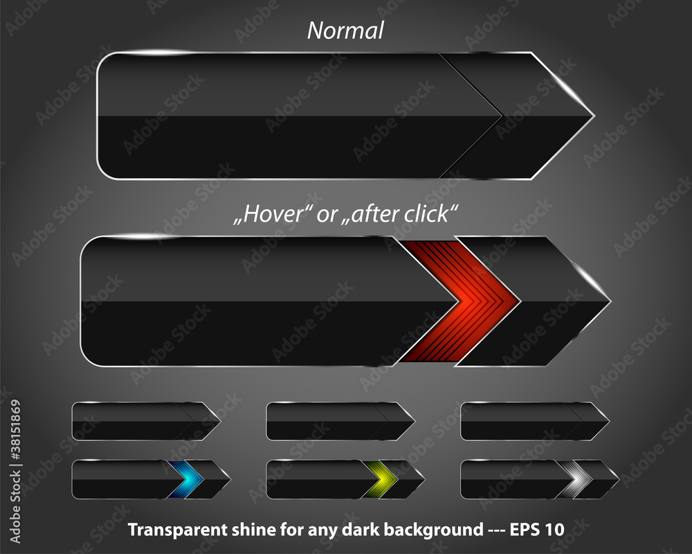 Poster set of modern glossy navigation buttons