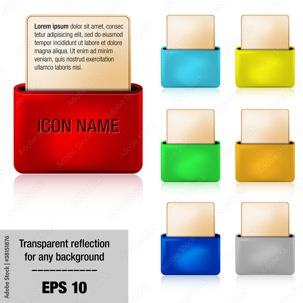 Poster vector 3d folder icons with place for your text