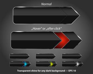 Set of modern glossy navigation buttons