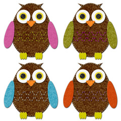 Fototapeta premium Felt Owl Set