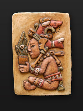 Stone bas-relief Jum Kaash Centeotl latin america