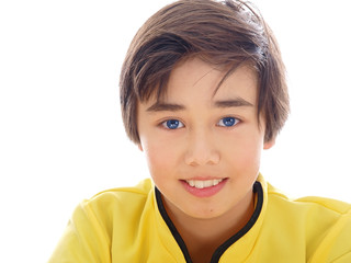 smiling boy in chinese suit