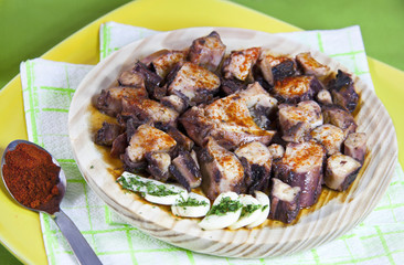 Plato de pulpo a la gallega.