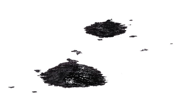 Ink blot dripping, isolated on white background