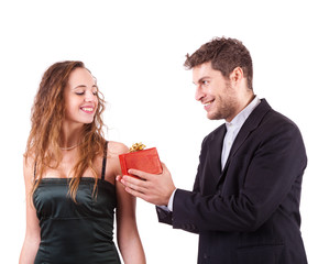 Handsome Man Giving a Gift on Valentine's Day