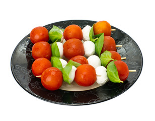 Bruschetta sticks on black plate