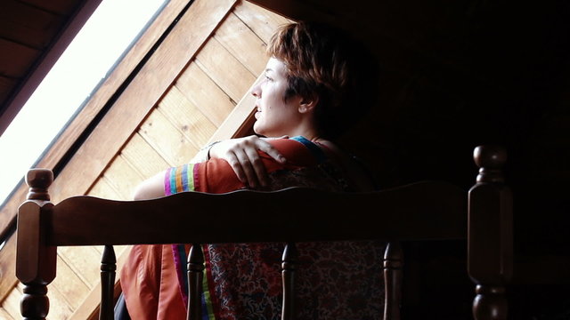 Young lonely woman