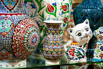 Porcelain souvenirs at turkish market