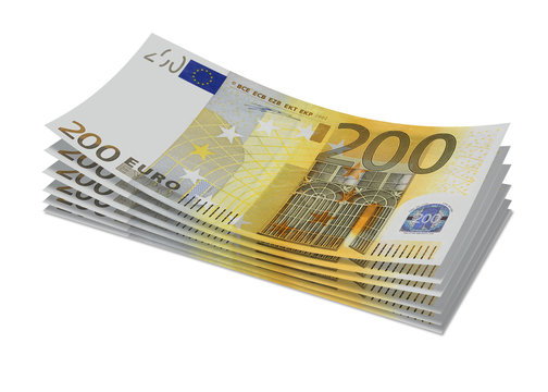 Stack of 200€ bills