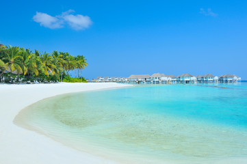 Maldives water villa - bungalows and white beach - 38162835