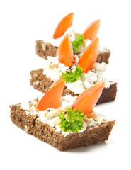 Appetizers with tomatoes and cream cheese