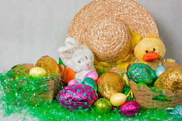 Bunny & chick at Easter