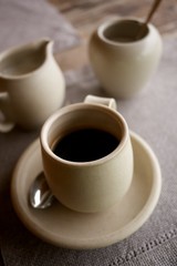 Coffee cup in a cafe.