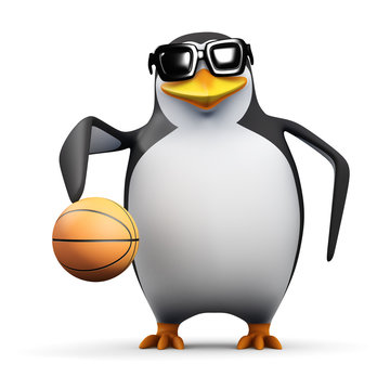 3d Penguin is a keen basketball player