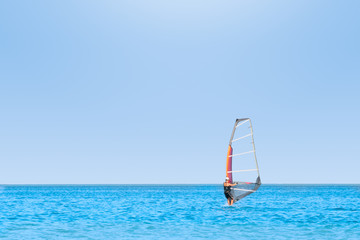 windsurfing on the beautiful turquoise sea