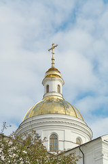 Fototapeta na wymiar Dome And Cross Of The Orthodox Monastery
