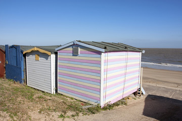 Naklejka premium beach hut and view to sea