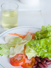 Vegetable Salad in White plate