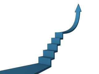 blue concept arrow ladder of business success