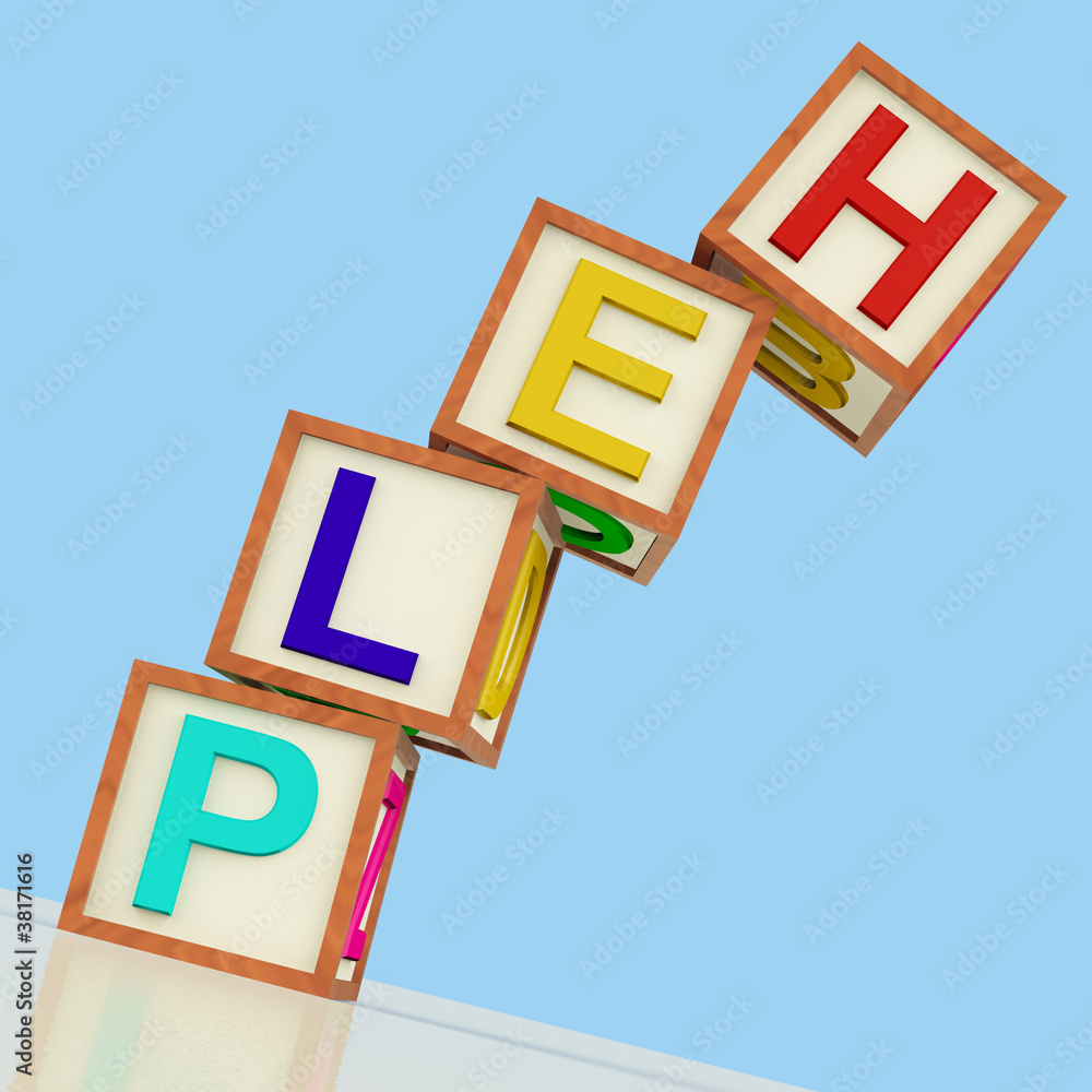 Poster help blocks showing assistance support and answers