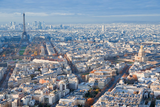 above view on Paris