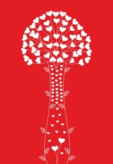 Obraz premium Abstract decorative bouquet with hearts