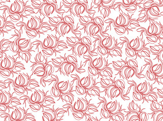 Red flowers on white background