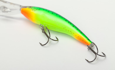 Fishing bait wobbler on white background