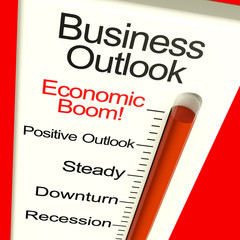 Obraz premium Business Outlook Economic Boom Monitor Shows Growth And Recovery