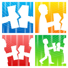 Résiliation (4 carrés multicolors)