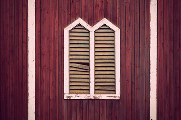 Naklejka na ściany i meble Window frame with shutters