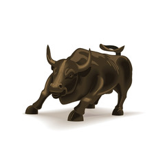 Bull vector illustration, financial theme - 38182271