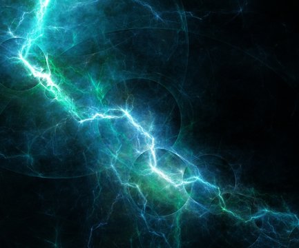 Teal abstract lightning