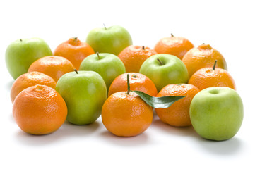 clementine oranges and granny smith apples - obrazy, fototapety, plakaty